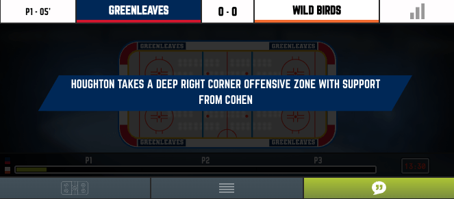 Ice Hockey Mobile Landscape: Match Commentary